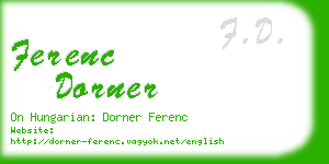 ferenc dorner business card